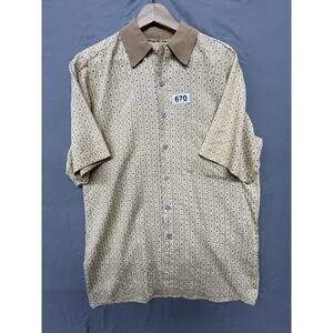 Jos. J. Oliver 100% Silk Short Sleeve Shirt Button Up Men’s Medium
